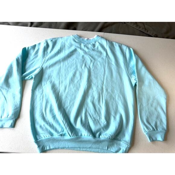 Baby Blue Christmas Sweatshirt,NEW,Beautiful, Sparkly, Bling, Tress, Pastels,L? - Picture 6 of 6